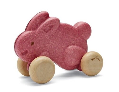 PlanToys Push Along Bunny Roze