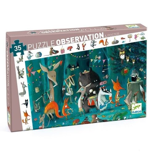 Djeco Observatie Puzzel Dierenorkest 35st