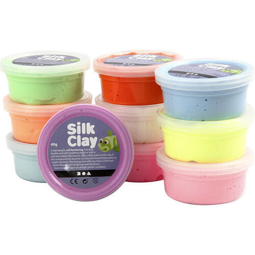 Silk Clay® - kleuren assorti - basic 2 - 10x40gr.