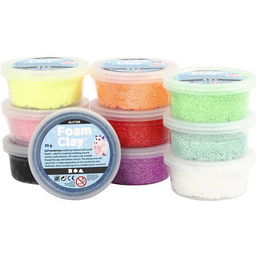 Foam Clay® Basis Set Glitter 10x35gr