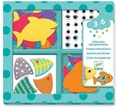Djeco Creatief met Stickers Ik hou van Vissen 3-6 Jaar