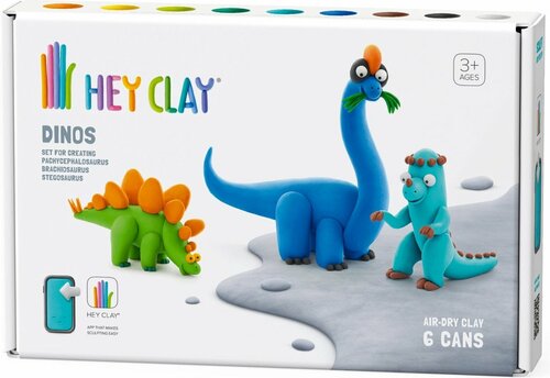 Hey Clay | Boetseerklei Dinos | Stegosaurus Pachecephalosaurus & Brachiosaurus