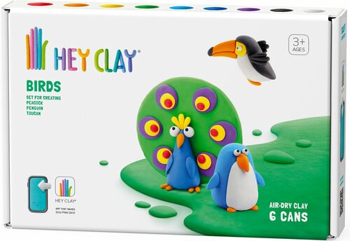 Hey Clay | Boetseerklei Birds | Pingüin Peacock & Toucan