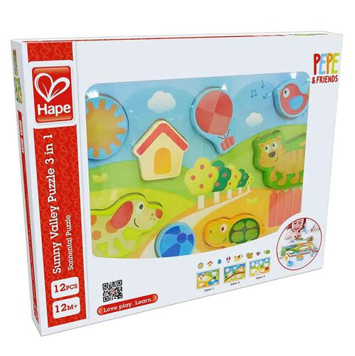 Hape Sunny Valley Puzzel 3 in 1
