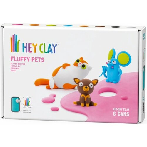 Hey Clay | Boetseerklei Fluffy Pets | Chihuahua Mouse & Cat