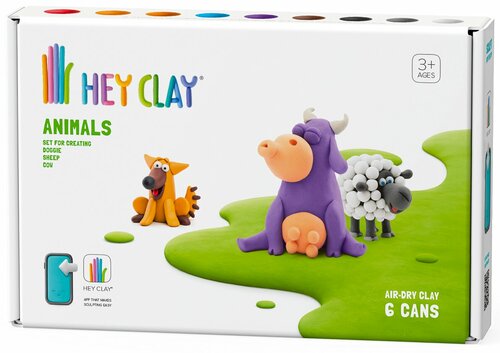 Hey Clay | Boetseerklei Animals | Cow Doggie & Sheep