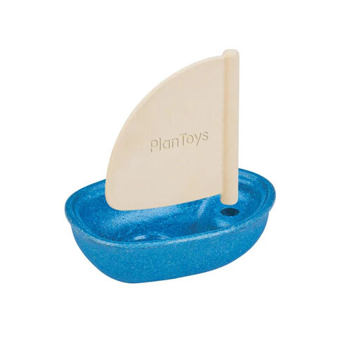 Plan Toys Zeilboot Blauw