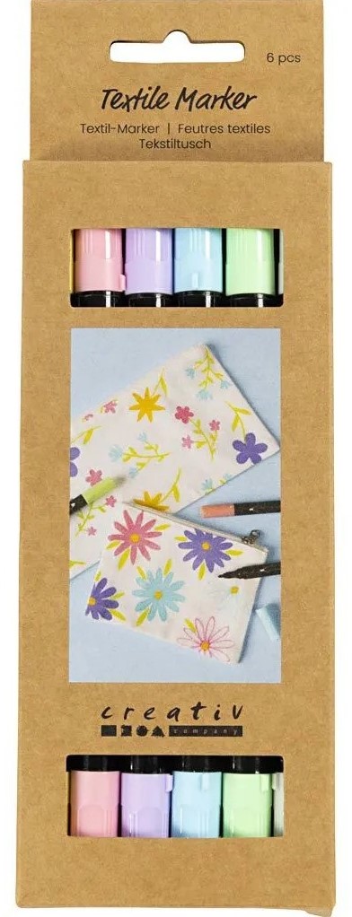 Cc textielstiften 6 stuk pastelkleuren 2