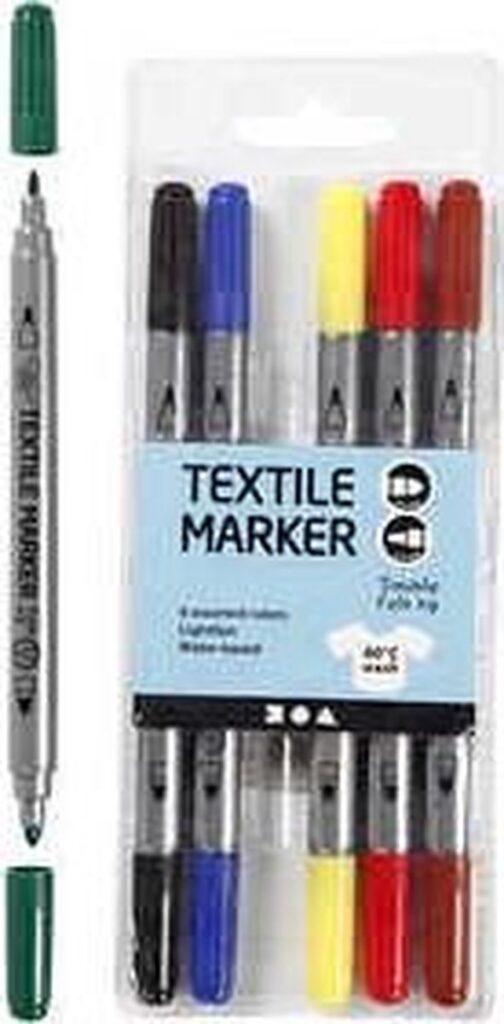 Creotime Textielstiften Standaardkleuren| Speel je Wijs