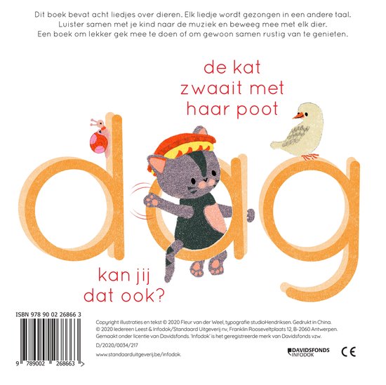 Davidsfonds  Kartonboek - Daar zat een aapje op een stokje 1+ | Speel je Wijs