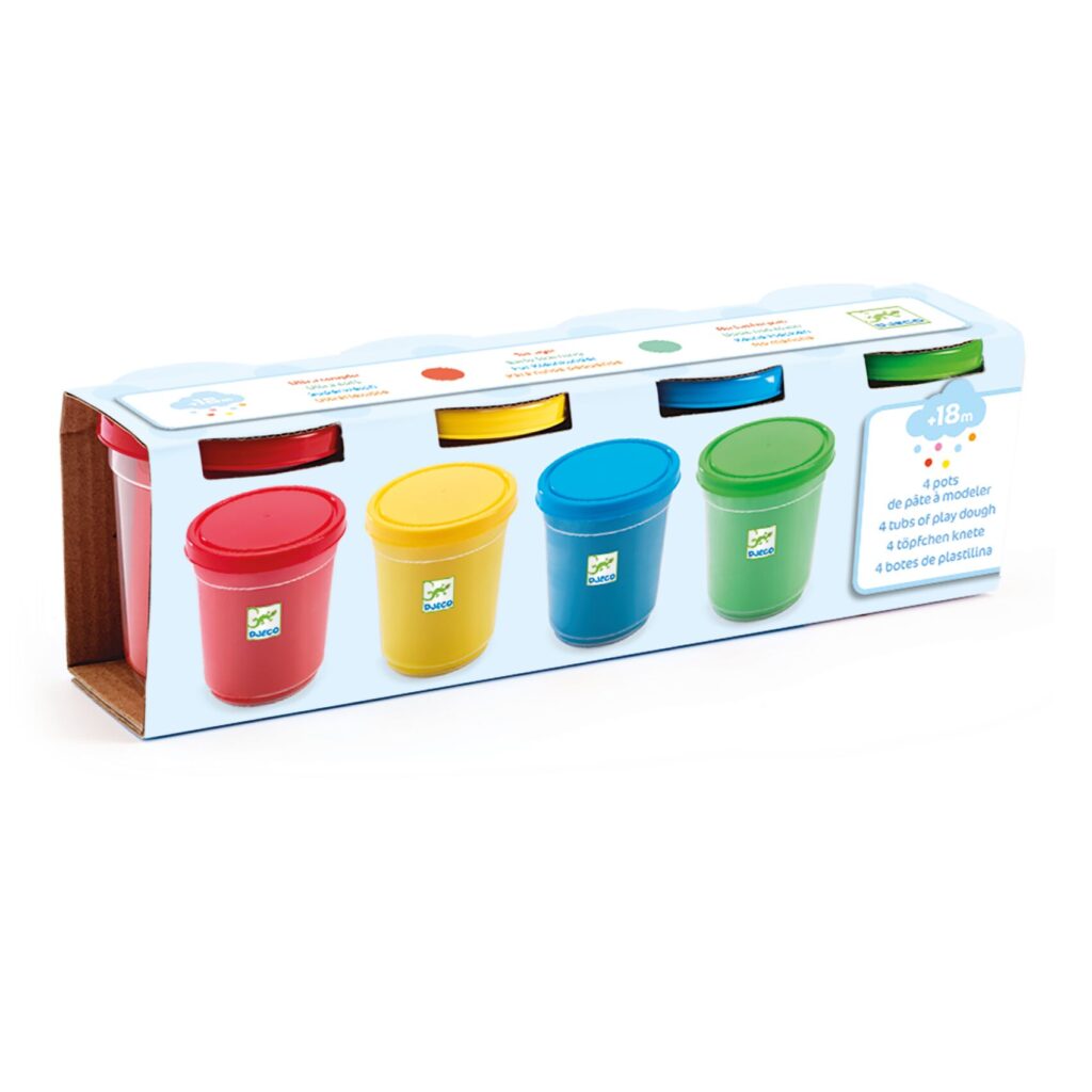 Djeco Klei | Boetseerklei Basis Primaire Kleuren | 18m+ | Speel je Wijs