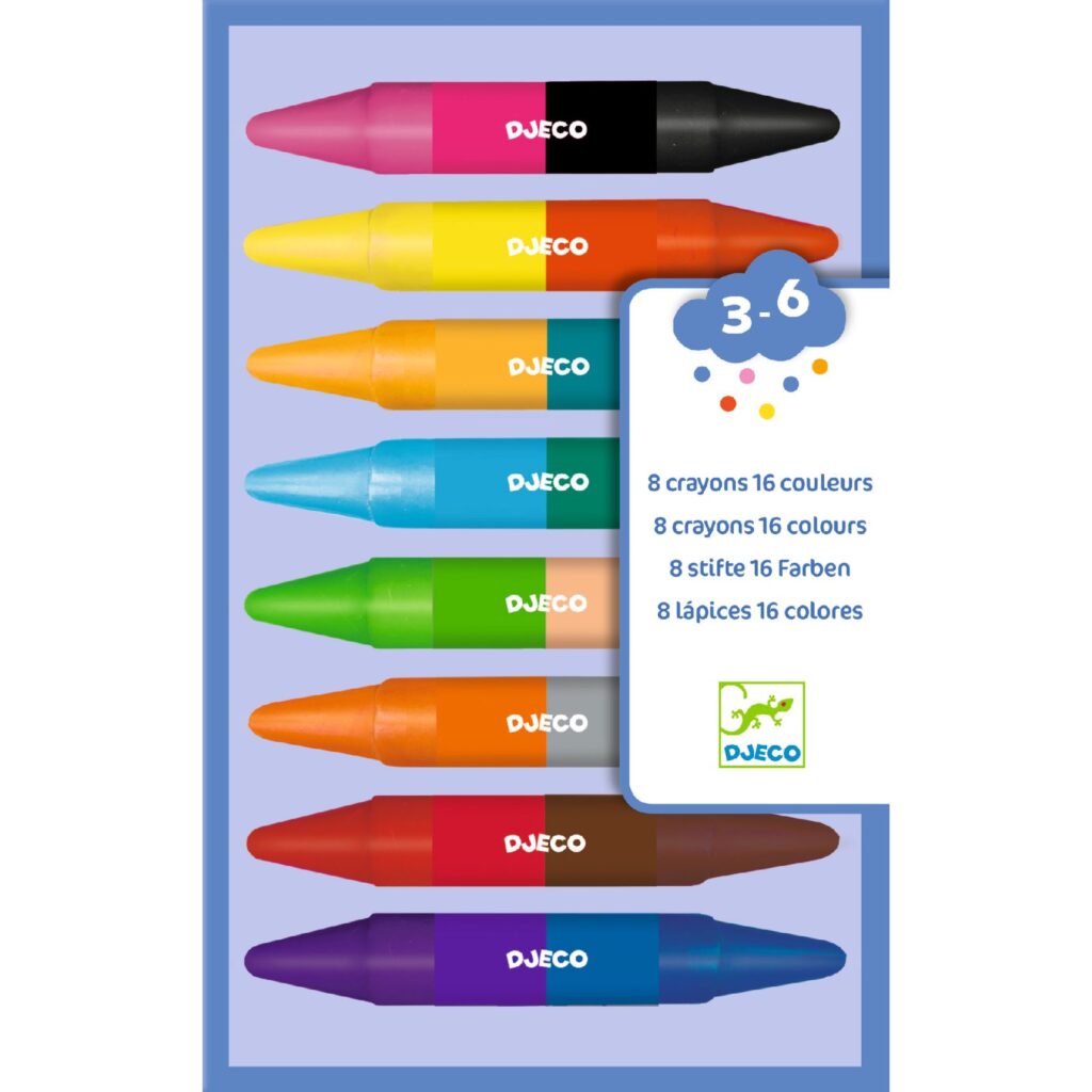 Djeco Crayons Waskrijt 8 Kleuren 3+ | Speel je Wijs
