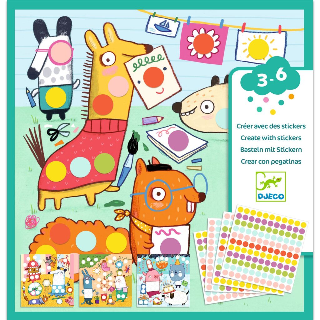 Djeco Creatief met Stickers Dieren 3-6 jaar| Speel je Wijs