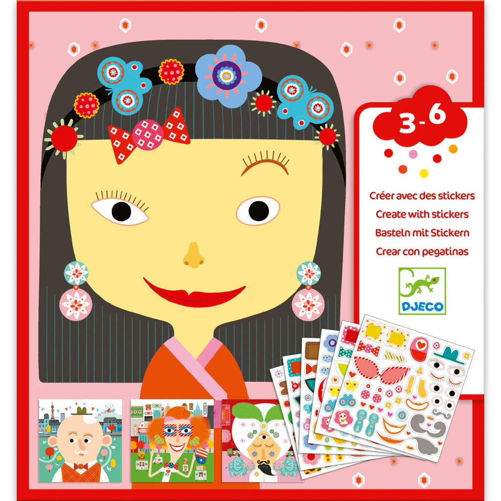 Djeco Creatief Met Stickers - Gezichten 3-6 jaar | Speel je Wijs