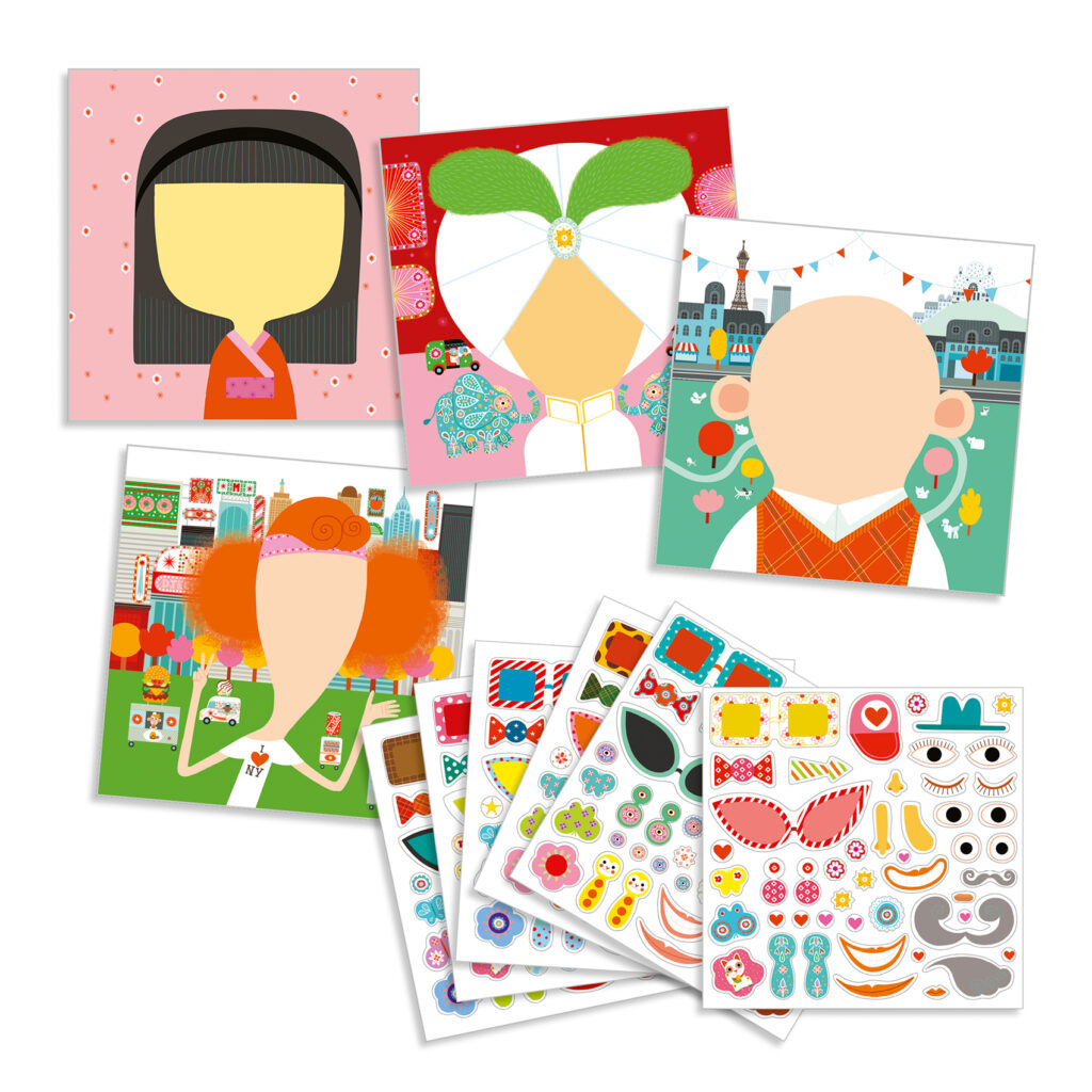Djeco Creatief Met Stickers - Gezichten 3-6 jaar | Speel je Wijs