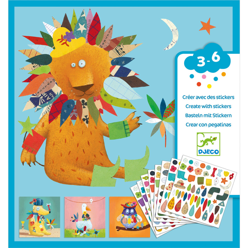 Djeco Creatief Met Stickers Maak Dieren 3-6 Jaar | Speel je Wijs
