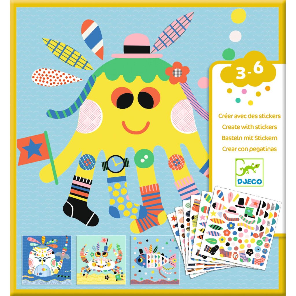 Djeco Creatief met Stickers Zeedieren 3-6 jaar | Speel je Wijs