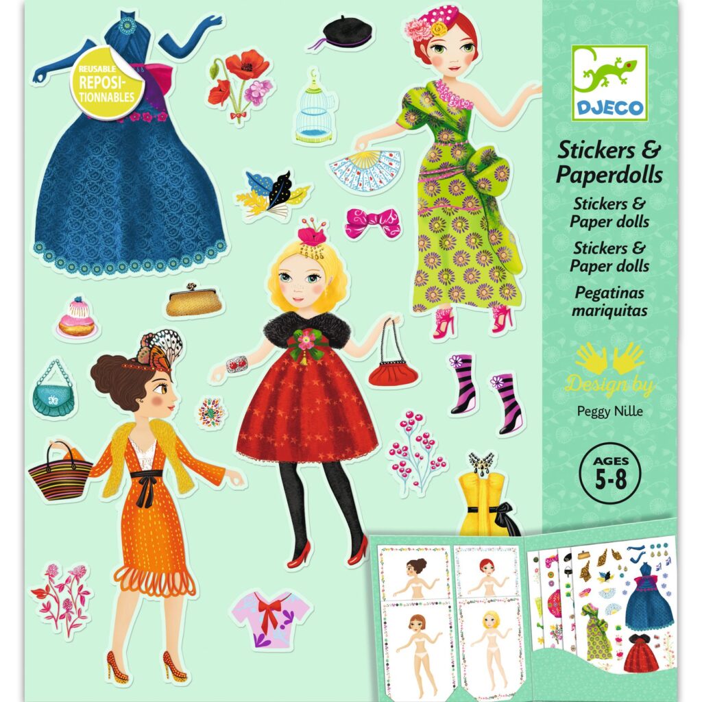 Djeco Herbruikbare Stickers | Aankleedpoppen 5-8 jaar | Speel je Wijs