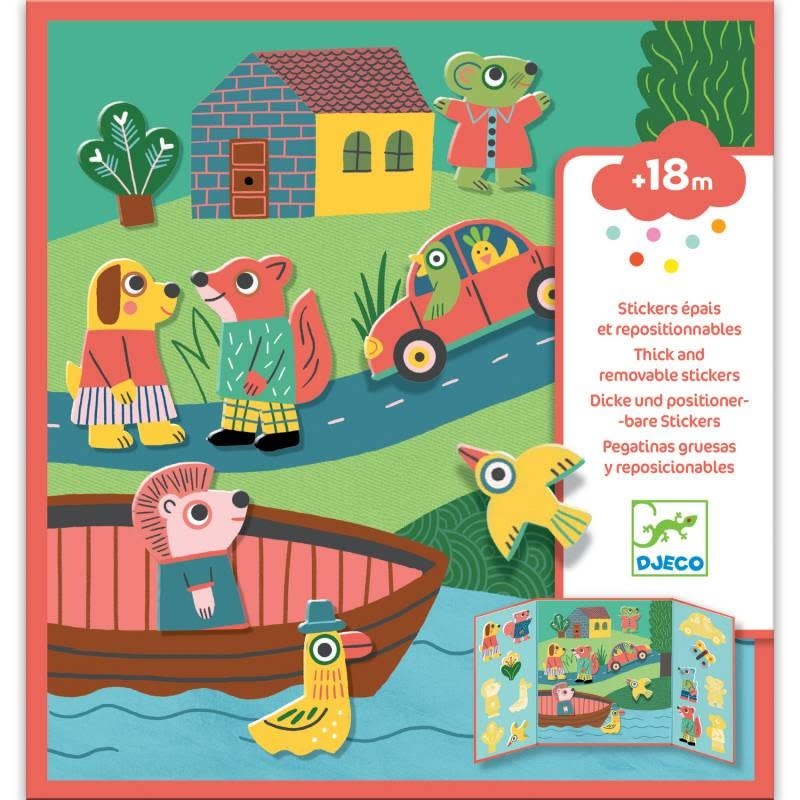 Djeco Herbruikbare Stickers - Dieren 18M+ | Speel je Wijs