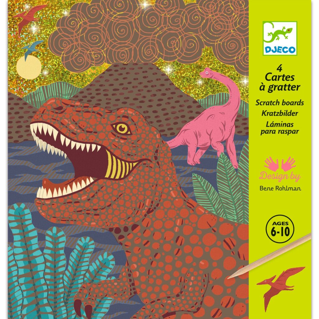 Djeco Kraskaarten | Dinosauriërs 6-10 jaar | Speel je Wijs