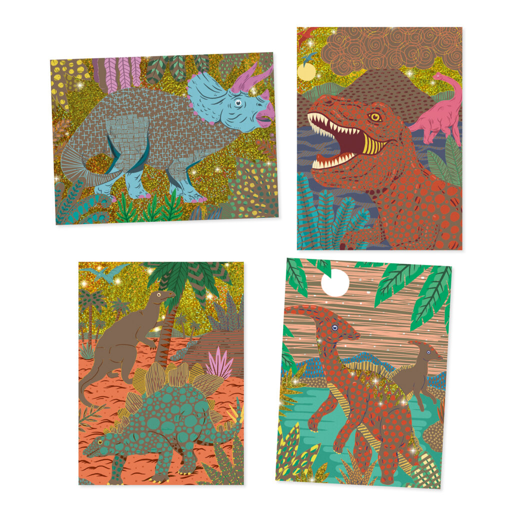 Djeco Kraskaarten | Dinosauriërs 6-10 jaar | Speel je Wijs