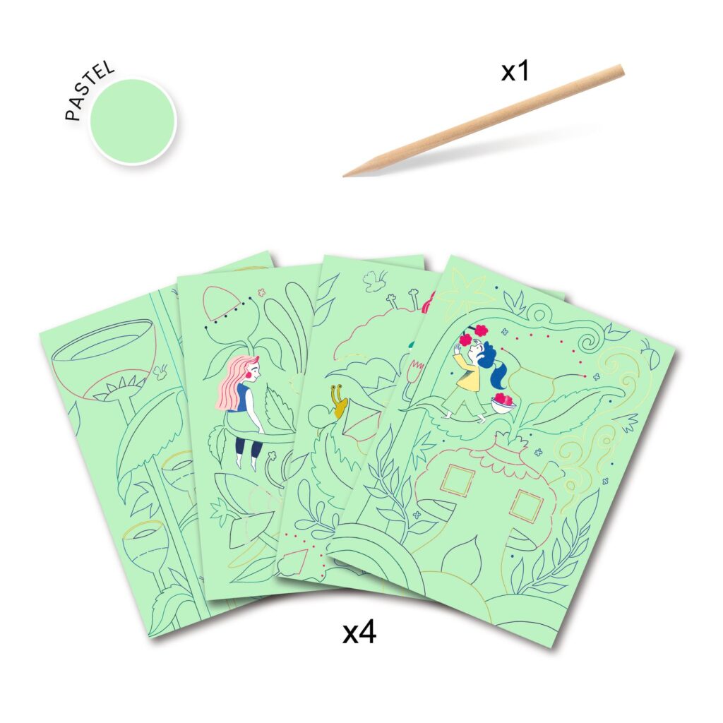 Djeco Kraskaarten | Fantasietuin | Speel je Wijs