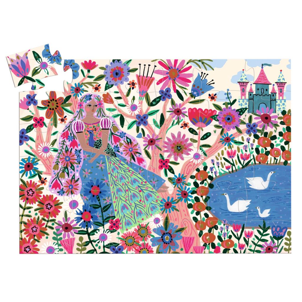 Djeco Silouette Puzzel Prinses en haar Pauw 36st. | Speel je Wijs