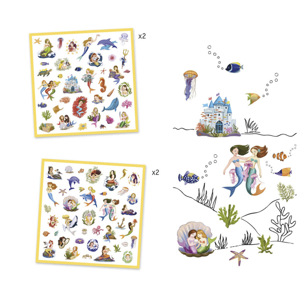 Djeco Stickers zeemeerminnen 160st. | Speel je Wijs