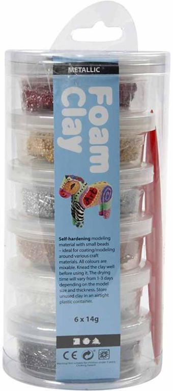 Foam Clay® Koker Metallic Huid 6x14gr
