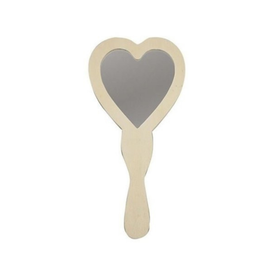 Houten Handspiegel Hart| Speel je Wijs