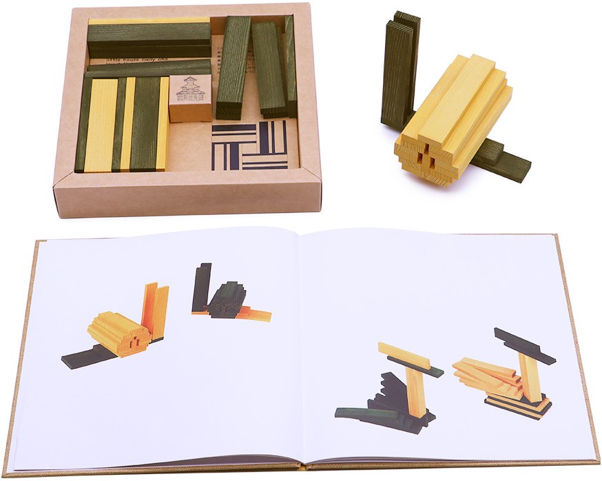 Kapla Set - 40 Plankjes Geel - Groen & Instructieboek | Speel je Wijs
