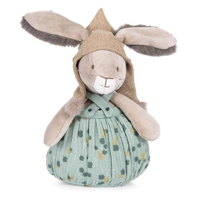 Moulin Roty Muziekknuffel Konijn Salie "Trois Petits Lapins" | Speel je Wijs
