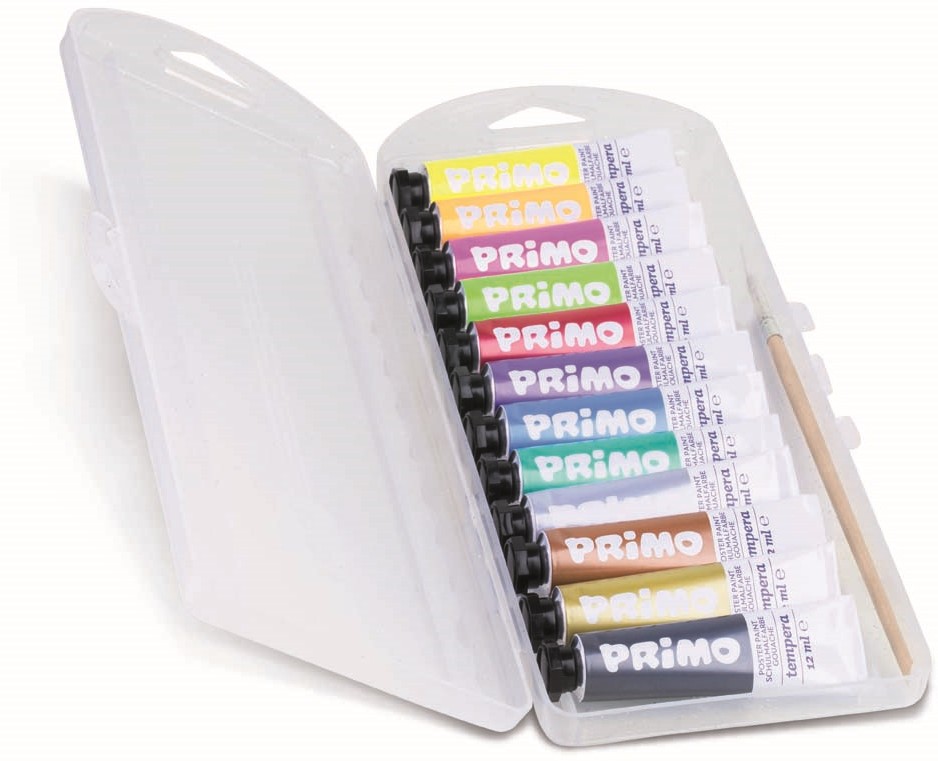 Primo Plakkaatverf metal + fluor in tube 12 Kleuren| Speel je Wijs