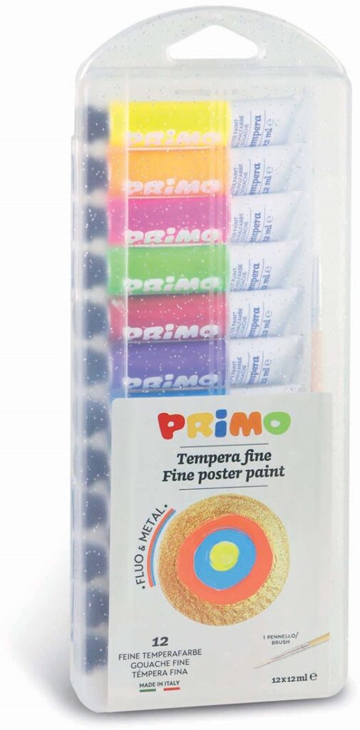 Primo Plakkaatverf metal + fluor in tube 12 Kleuren| Speel je Wijs