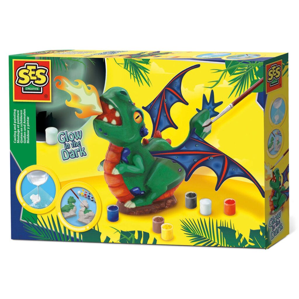 SES Gips Gieten en Schilderen - Draak Glow In the Dark 5+ | Speel je Wijs