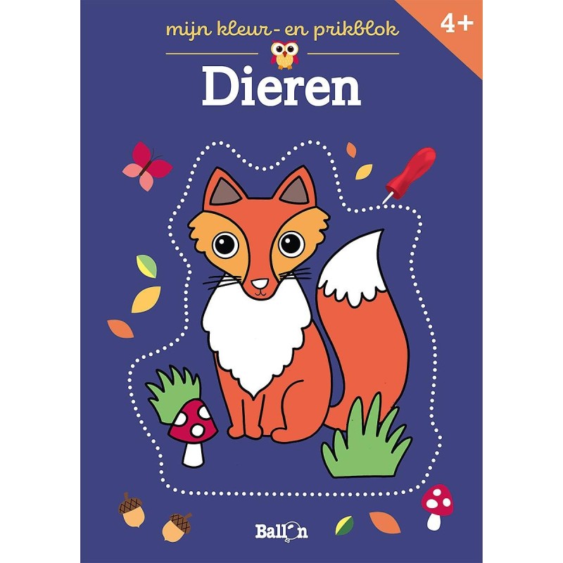 Ballon Mijn kleur- en prikblok - Dieren 4+ | Speel je Wijs