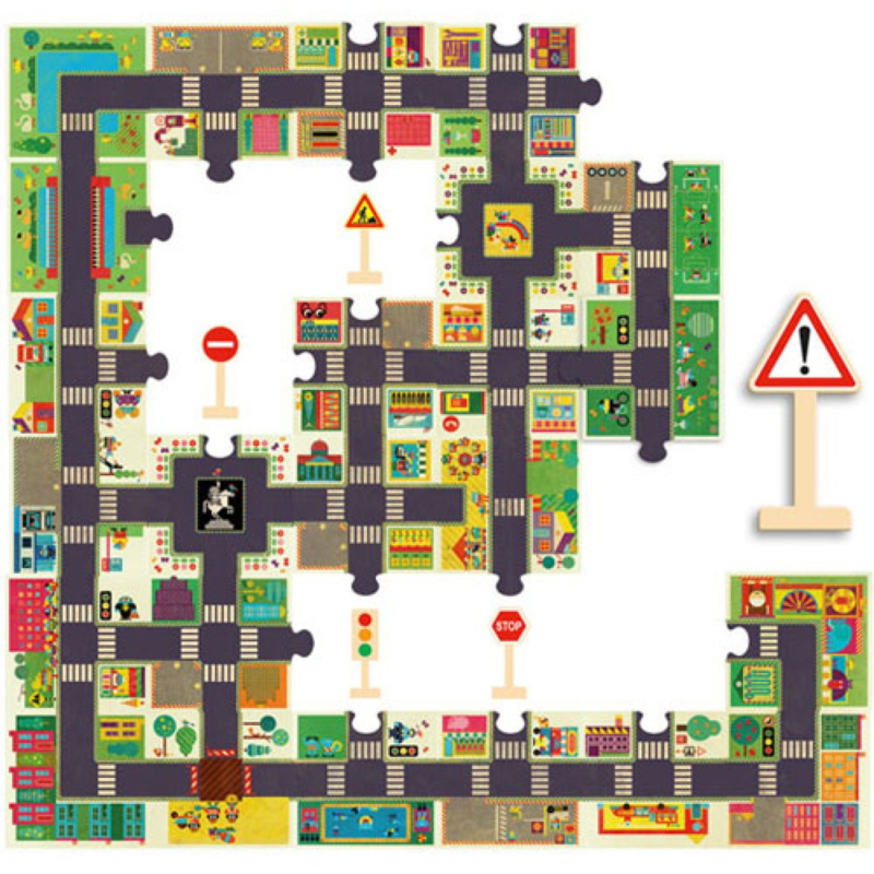Djeco Vloerpuzzel - De Stad 3+