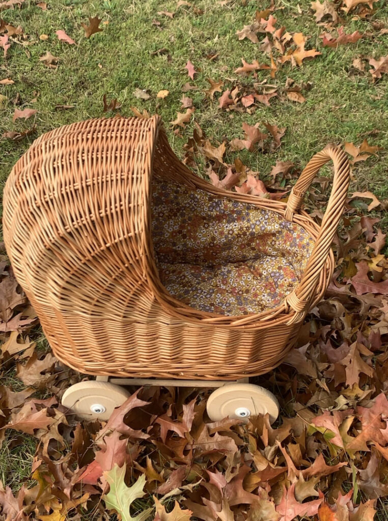 Hollie Rieten Poppenwagen met kap Little Flowers