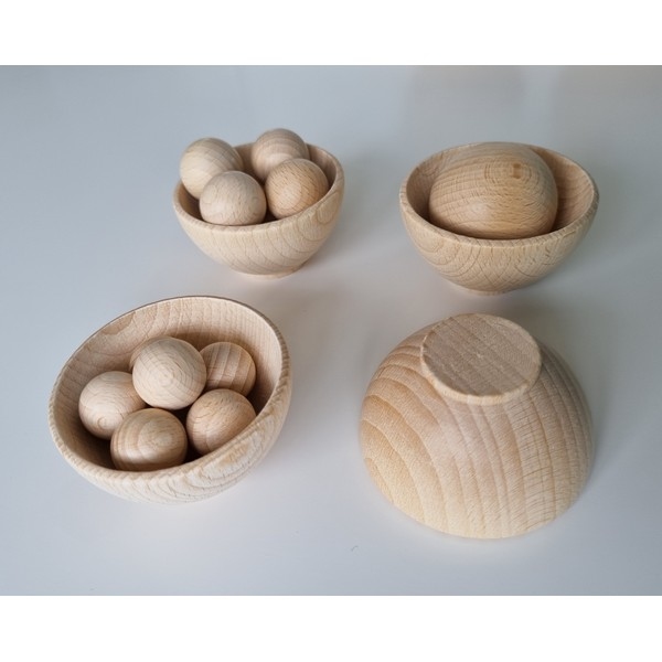 Beukenhouten Kom hoog met voetje 85 mm Ø x 40mm | Speel je Wijs