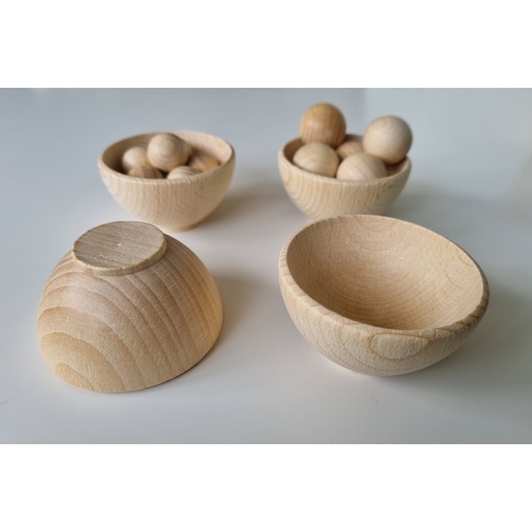 Beukenhouten Kom hoog met voetje 85 mm Ø x 40mm | Speel je Wijs