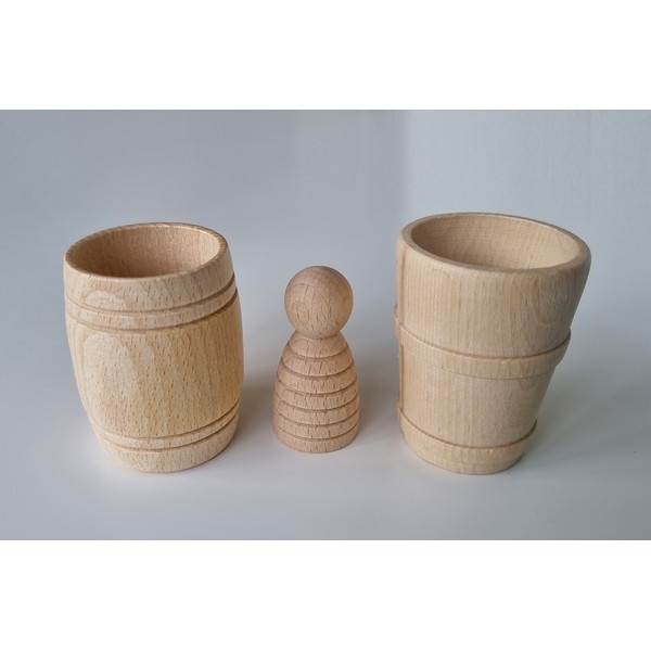 Houten beker met 2 ringen - Ø 53mm - 72mm hoog | Speel je Wijs