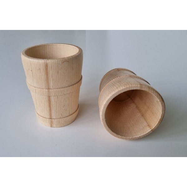 Houten beker met 2 ringen - Ø 53mm - 72mm hoog | Speel je Wijs