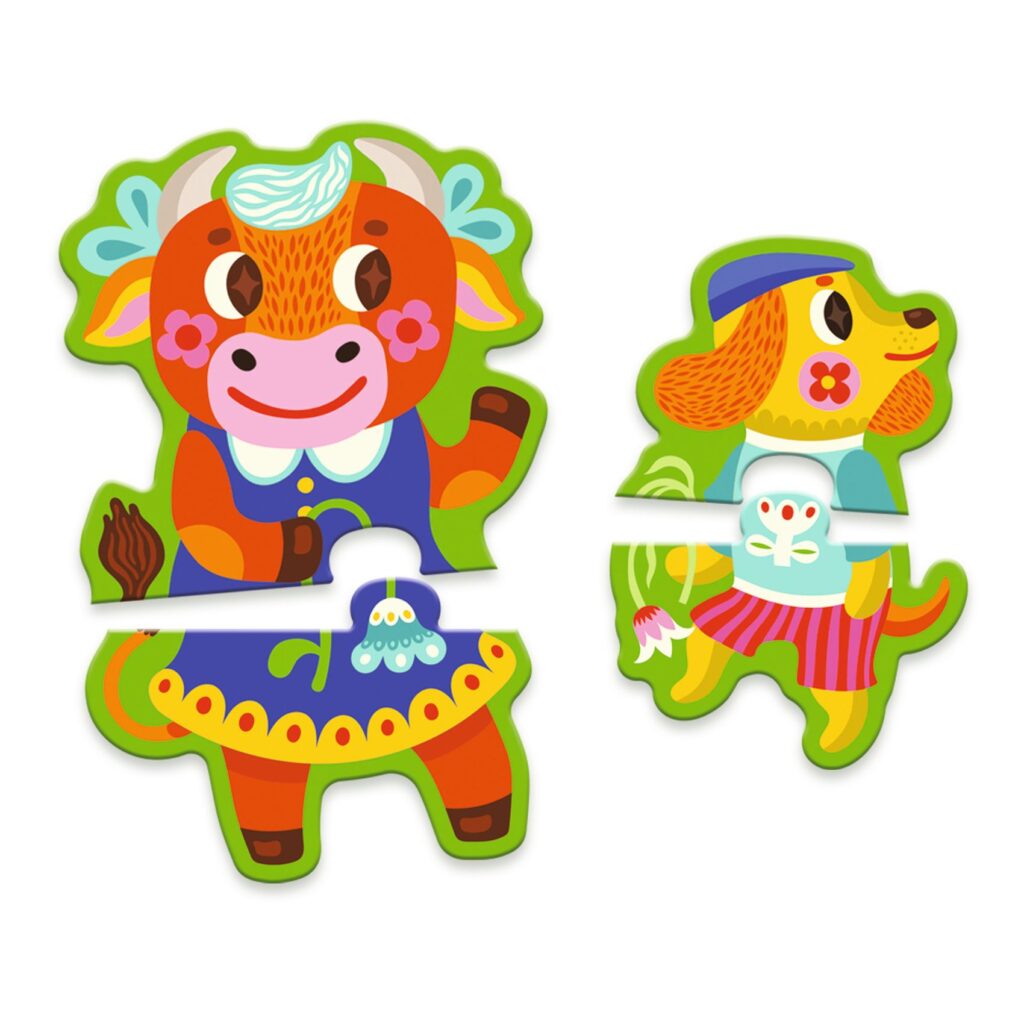 Djeco Puzzel Duo - Klein en groot op de boerderij| Speel je Wijs