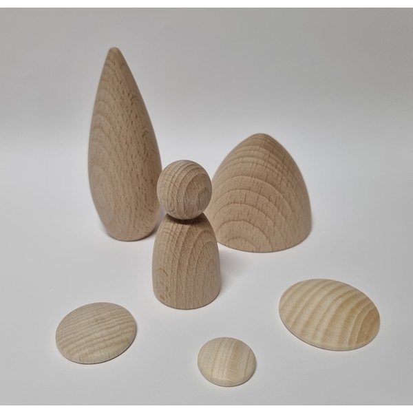 Houten Ei 40mm Ø x 60mm hoog