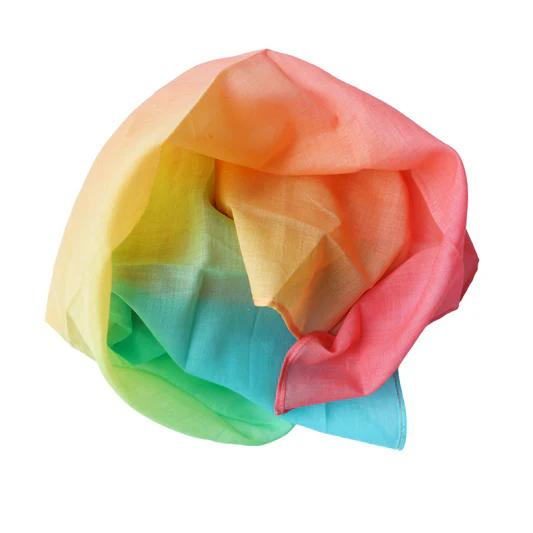 Laura's Play Cotton Speeldoek - Pastel regenboog - 120x120cm