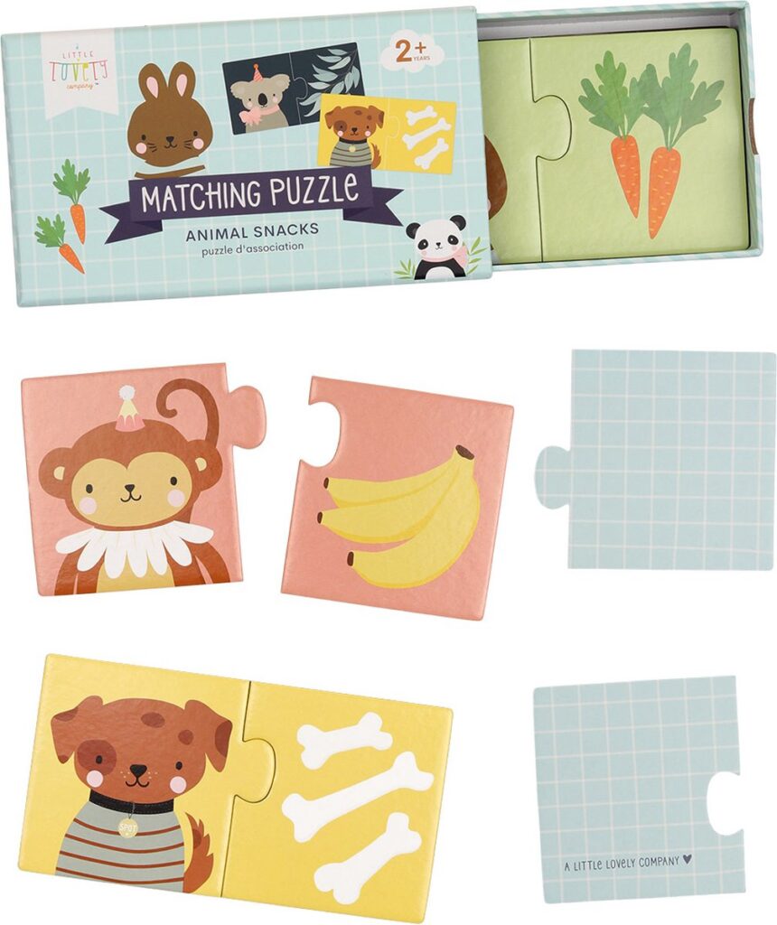 a Little Lovely Company Puzzel dieren Snacks 2+