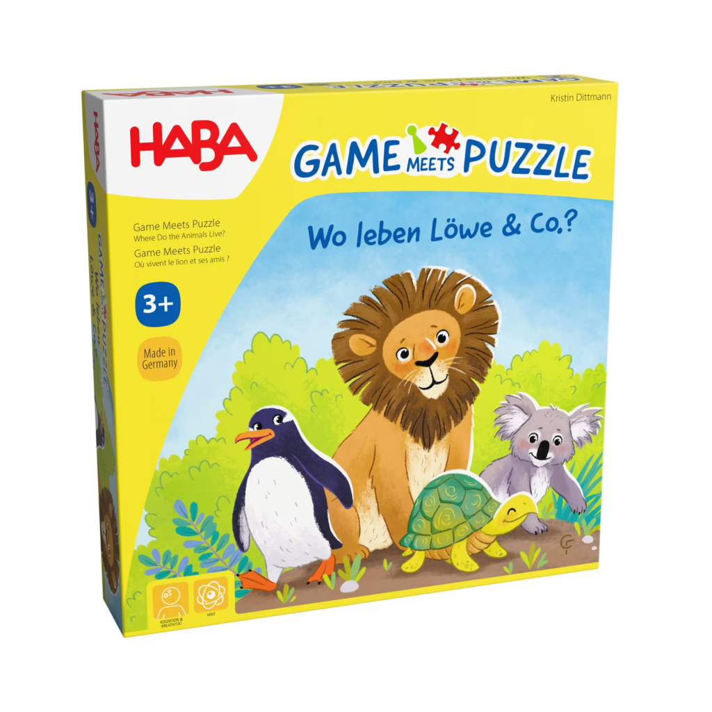 Haba Spel ontmoet Puzzel - Waar leven Leeuw & Co? 3+ | Speel je Wijs