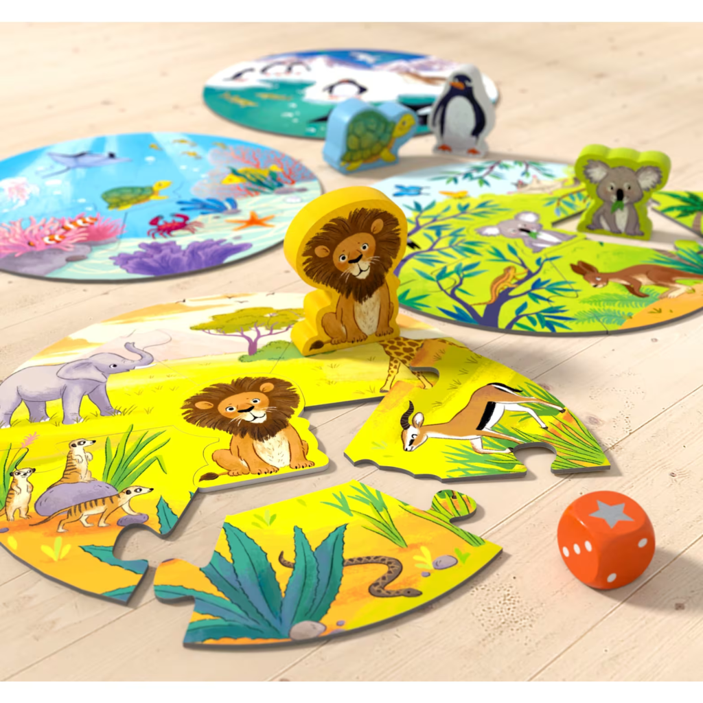 Haba Spel ontmoet Puzzel - Waar leven Leeuw & Co? 3+ | Speel je Wijs