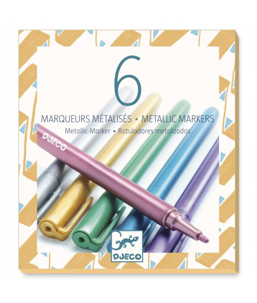 Djeco Kleuren | Zes Metallic Markers | Speel je Wijs