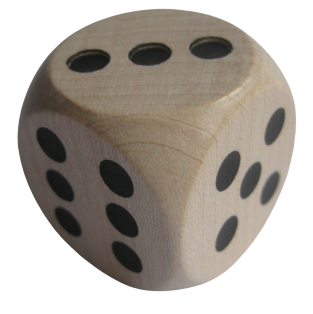 Houten dobbelsteen zwarte ogen - 20mm | Speel je Wijs
